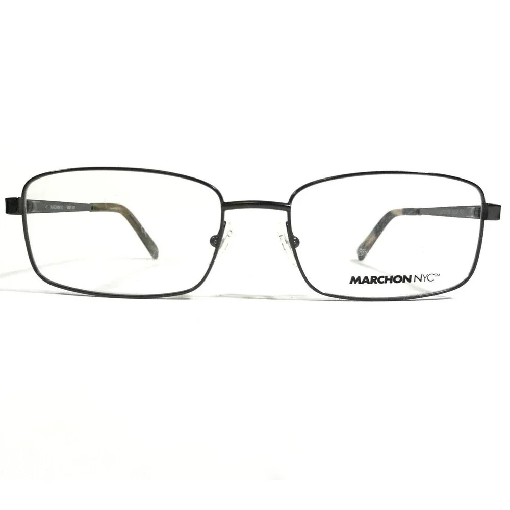 Marchon NYC Eyeglasses Frames 033 ASTOR Silver Rectangular Full Rim 54-17-145